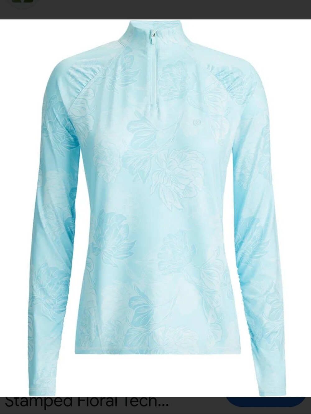 G-Fore Women's Stamped Floral Tech Jersey Ruched 1/4 Zip Pullover. Small. NWT.